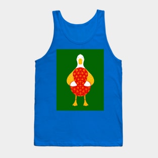 Cute white duck with red floral easter egg Tank Top